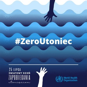 plakat w formie grafiki informujący o Światowym Dniu Zapobiegania Utonięciom