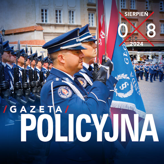 Fragment okładki sierpniowego numeru Gazety Policyjnej.