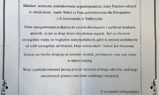 zdjęcie listu z podziękowaniami dla policjantów