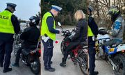 Kolaż zdjęć na których widać policjantów i kontrolowanych motocyklistów