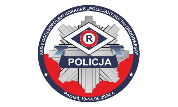 logo konkursu XXXIV FINAŁ OGÓLNOPOLSKIEGO KONKURSU „POLICJANT RUCHU DROGOWEGO”