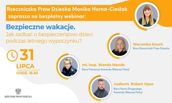 infografika informująca o webinarze: eksperci, dokładna data, zdjęcia ekspertów z pełnionymi przez nich funkcjami