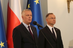 Prezydent RP Andrzej Duda i Minister MSWiA Tomasz Siemoniak