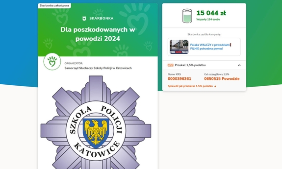 grafika informacyjna dotycząca zbiórki charytatywnej