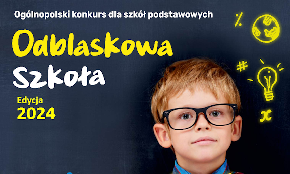 Fragment plakatu: Ogólnopolski konkurs dla szkół podstawowych Odblaskowa Szkoła Edycja 2024.