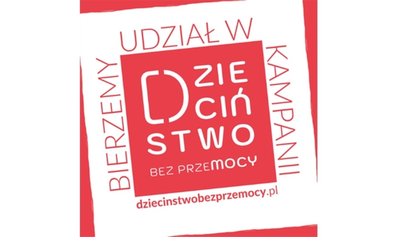 logo ogólnopolskiej kampanii &quot;Dzieciństwo bez Przemocy&quot; bierzemy udział w kampanii.