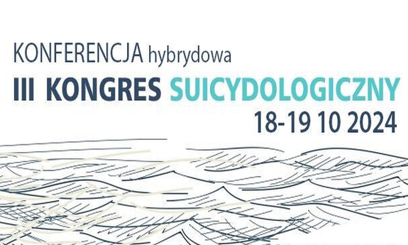 banner informujący o Konferencji hybrydowej III Kongresie Suicydologicznym 18-19.10.2024 r.