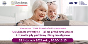 grafika przedstawiająca parę seniorów przed komputerem