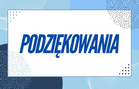 plansza z napisem PODZIĘKOWANIA