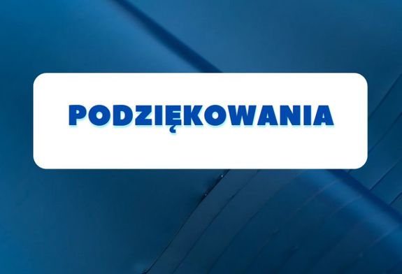 Napis Podziękowania.