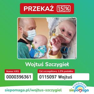 Na zdjęciu widać Wojtusia Szczygieł z tatą.