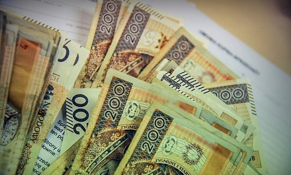 Banknoty pieniędzy.