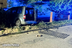 Auto, które wypadło z drogi.