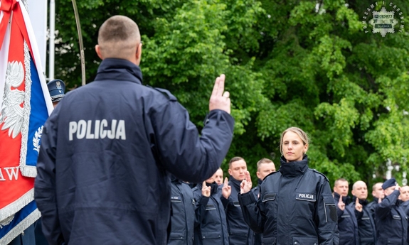 Policjanci podczas ślubowania.