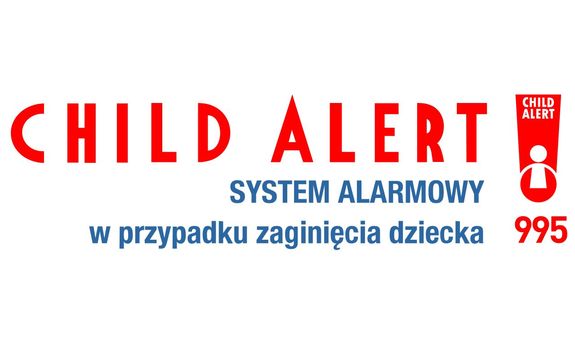 grafika na białym tle z napisem child alert.