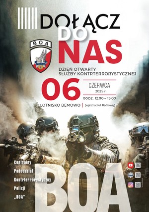 Plakat promujący Trzeci Dzień Otwarty Służby Kontrterrorystycznej.