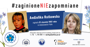 Wizerunek osoby zaginionej wraz z progresją wieku.