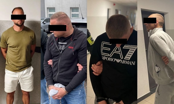 Kolaż czterech zdjęć przedstawia zatrzymanych mężczyzn.