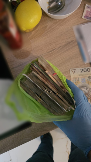 Zabezpieczona gotówka.