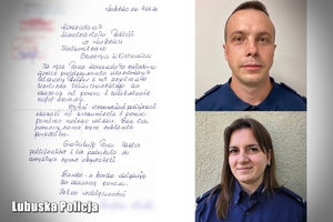 podziękowania i zdjęcie policjantów.