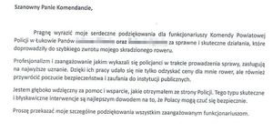 Treść podziękowań.