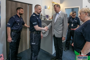 Komendant Główny Policji nadinsp. Marek Boroń,  insp. Rafał Wasiak, koordynator ds. sportu w Policji podinsp. Daniel Grzyb, Irena Zając - prezes Zarządu Fundacji, przewodniczący Rady Fundacji nadinsp. w st. spocz. Władysław Padło.
