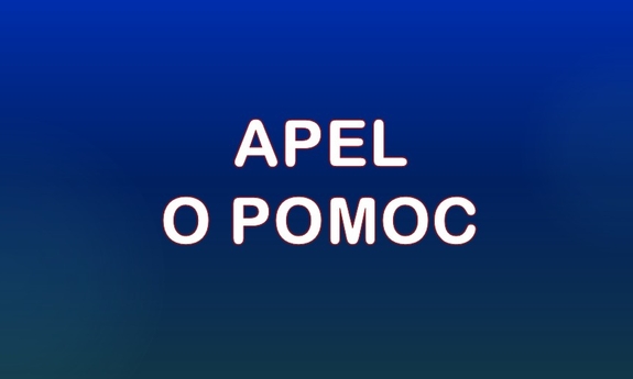Grafika z napisem: Apel o pomoc.
