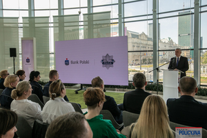 Spotkanie na którym podpisano list intencyjny pomiędzy Komendantem Głównym Policji a PKO BP.