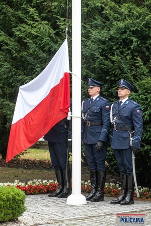 Uroczystość wręczenia odznaczeń i nominacji na wyższe stopnie policyjne w Komendzie Głównej Policji.