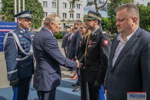 Uroczystość wręczenia odznaczeń i nominacji na wyższe stopnie policyjne w Komendzie Głównej Policji.