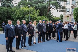 Uroczystość wręczenia odznaczeń i nominacji na wyższe stopnie policyjne w Komendzie Głównej Policji.