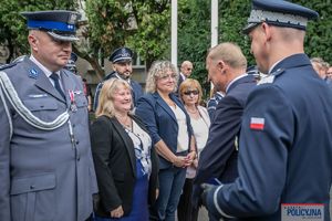 Uroczystość wręczenia odznaczeń i nominacji na wyższe stopnie policyjne w Komendzie Głównej Policji.