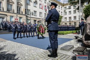 Uroczystość wręczenia odznaczeń i nominacji na wyższe stopnie policyjne w Komendzie Głównej Policji.