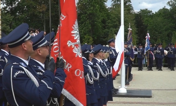 Policjanci podczas uroczystości Święta Policji.