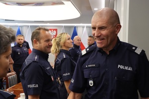 Uczestnicy spotkania z I Zastępcą Komendanta Głównego Policji nadinsp. Romanem Kusterem.