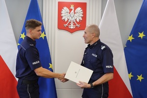 Uczestnicy spotkania z I Zastępcą Komendanta Głównego Policji nadinsp. Romanem Kusterem.