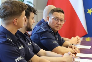 Uczestnicy spotkania z I Zastępcą Komendanta Głównego Policji nadinsp. Romanem Kusterem.