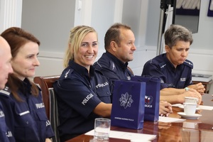 Uczestnicy spotkania z I Zastępcą Komendanta Głównego Policji nadinsp. Romanem Kusterem.