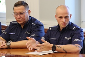 Uczestnicy spotkania z I Zastępcą Komendanta Głównego Policji nadinsp. Romanem Kusterem.
