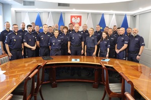 Uczestnicy spotkania z I Zastępcą Komendanta Głównego Policji nadinsp. Romanem Kusterem.