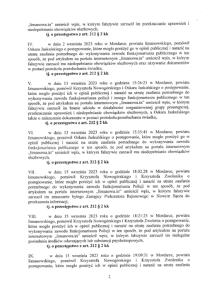 Strona wyroku sądu.