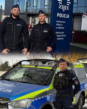 Kolaż zdjęć z policjantami.