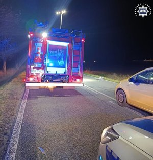 Pojazdy na miejscu zdarzenia.