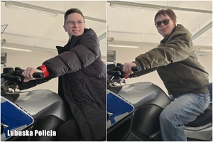 Chłopcy na motocyklach - kolaż dwóch zdjęć.