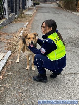 Policjantka z psem.