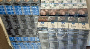 Zabezpieczone papierosy.