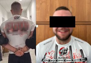 Zatrzymany mężczyzna - kolaż dwóch zdjęć.