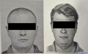 dwa wizerunki zatrzymanego mężczyzny.