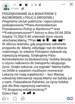 Zdjęcie podziękowań, których opis znajduje się pod tekstem.