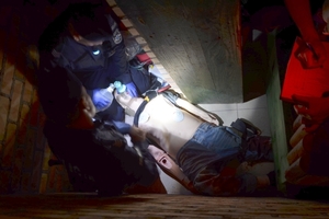 Jedna z konkurencji, w której biorą udział ratownicy policyjni z jednostek w kraju - zdjęcie z minionych edycji zawodów.